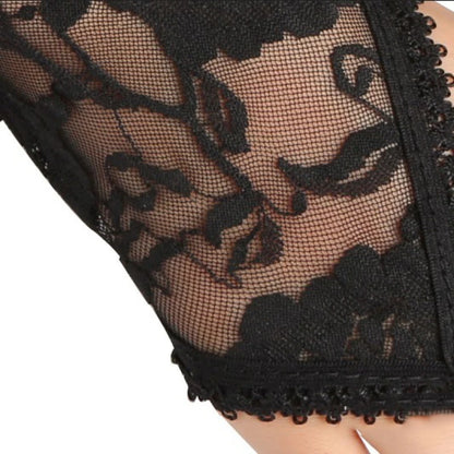 Women Sexy Hook Finger Lace Long Temptation Fingerless Gloves Etiquette Sunscreen Drive Pole Dancing Elasticity Exquisite