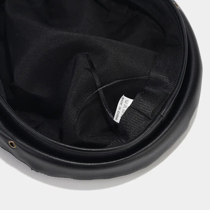 Fashion PU Leather Beret Vintage England Flat Newsboy Caps Outdoor Casual Army Cap